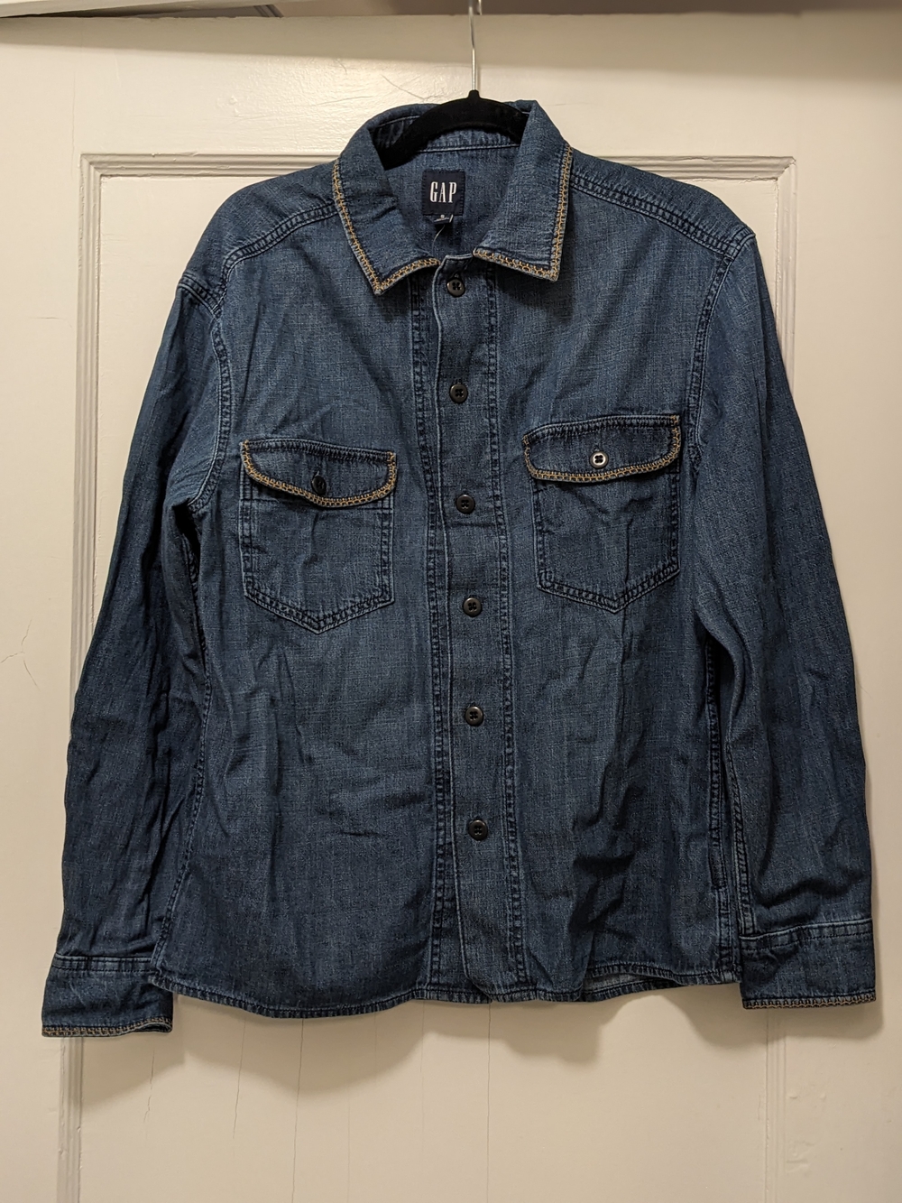 GAP Men's Denim Work Shirt Jacket - Dark Blue
